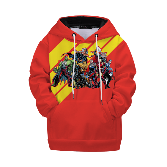Sweat à Capuche Enfant Avengers Rouge Bande Jaune