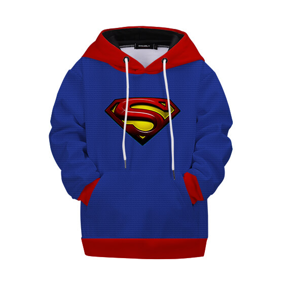 Sweat à Capuche Enfant Superman Bleu Rouge