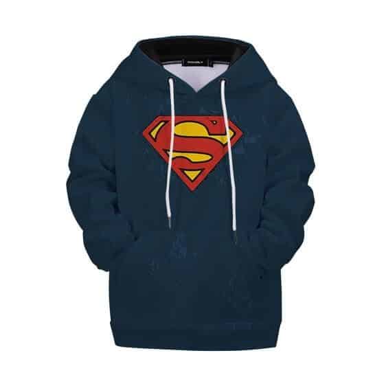 Sweat à Capuche Superman Bleu Foncé Enfant