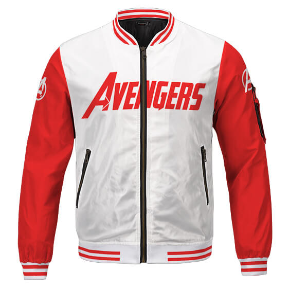 Avengers Rouge Blanc Logo Varsity Blouson Marvel