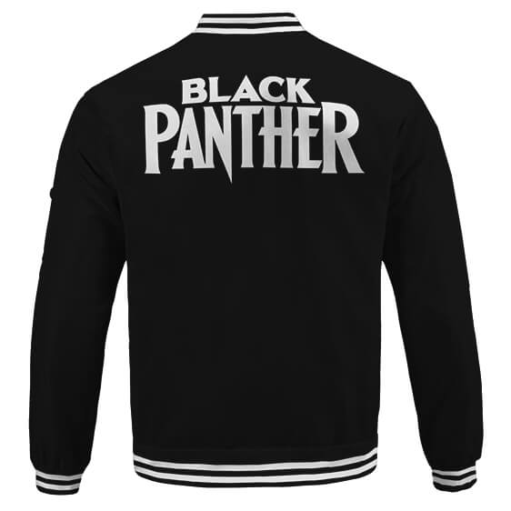 Black Panther Logo Varsity Noir Blouson Héros T'Challa