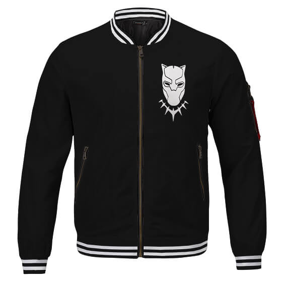 Black Panther Logo Varsity Noir Blouson Héros T'Challa