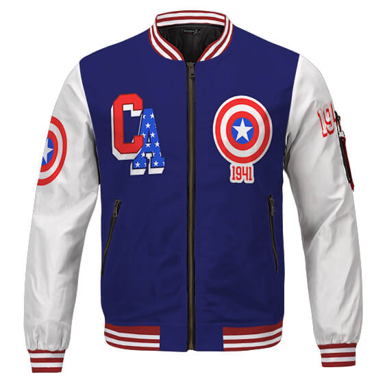 Captain America 1941 Varsity Bomber Stylé