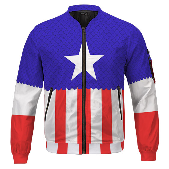 Captain America Classic Étoile Rouge Bleu Blouson Bomber