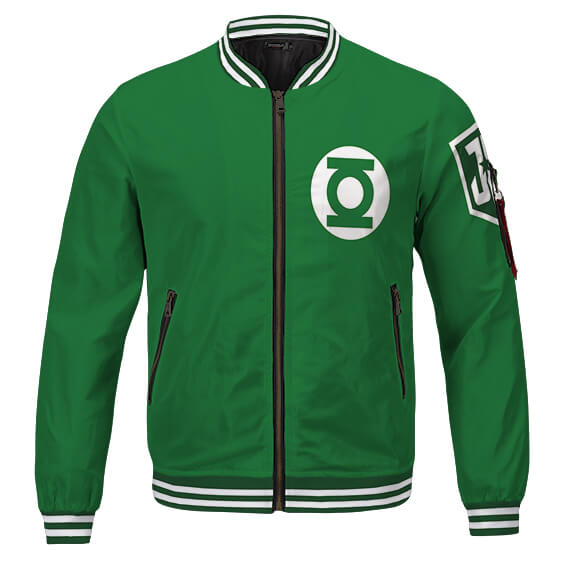 Green Lantern Vert Blanc Logo Corps Veste Varsity DC Comics