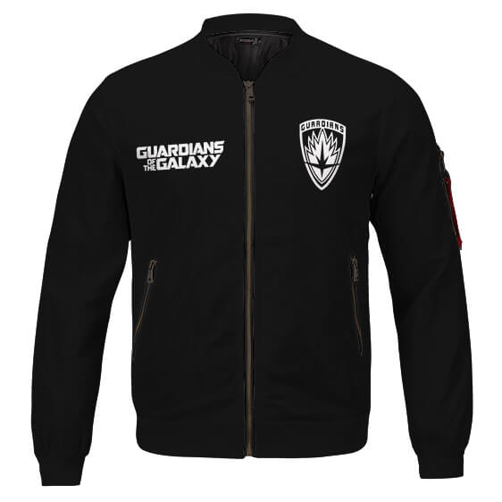 Guardians Galaxy Blouson Noir Minimaliste Style Bomber