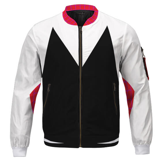 Spider-Gwen Costume Noir Blanc Rose Blouson Cosplay