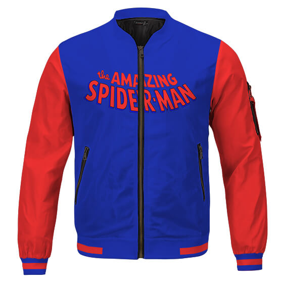 Spider-Man Veste Bomber Rouge Bleu Style Comics