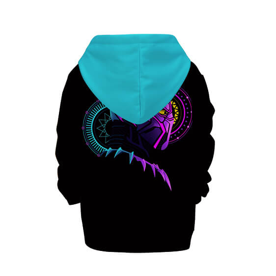 Sweat à Capuche Black Panther Néon Bleu Violet Enfant