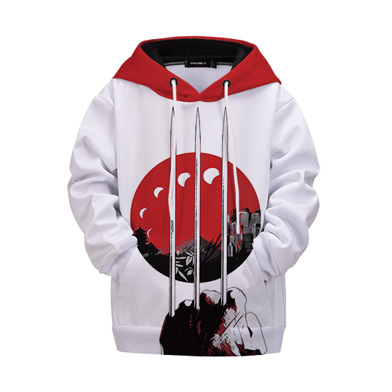 Sweat à Capuche Enfant Wolverine Griffes Rouge & Blanc