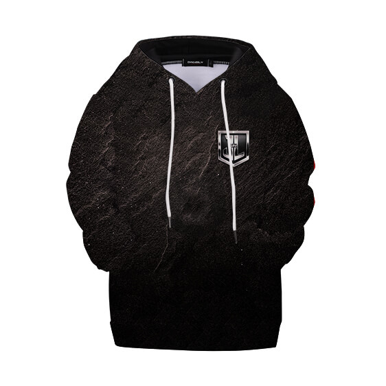 Sweat à Capuche Justice League Noir Symbole Argenté Enfant
