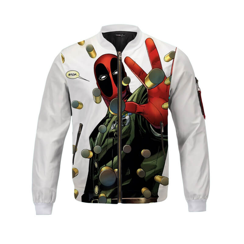 Veste Bomber Deadpool Blanc & Rouge