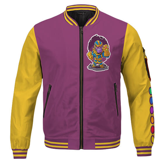 Veste Varsity Thanos Gant d’Infinité Violet et Jaune