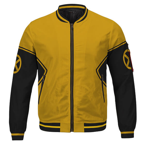 X-Men Classique Noir Jaune Logo Veste Varsity Marvel