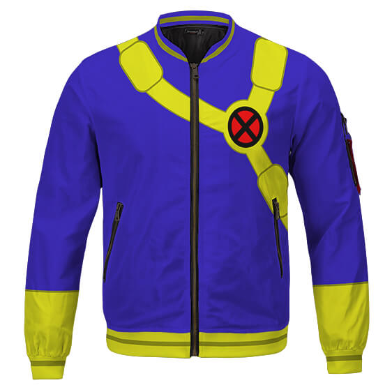 X-Men Cyclops Bleu Jaune Cosplay Veste Bomber